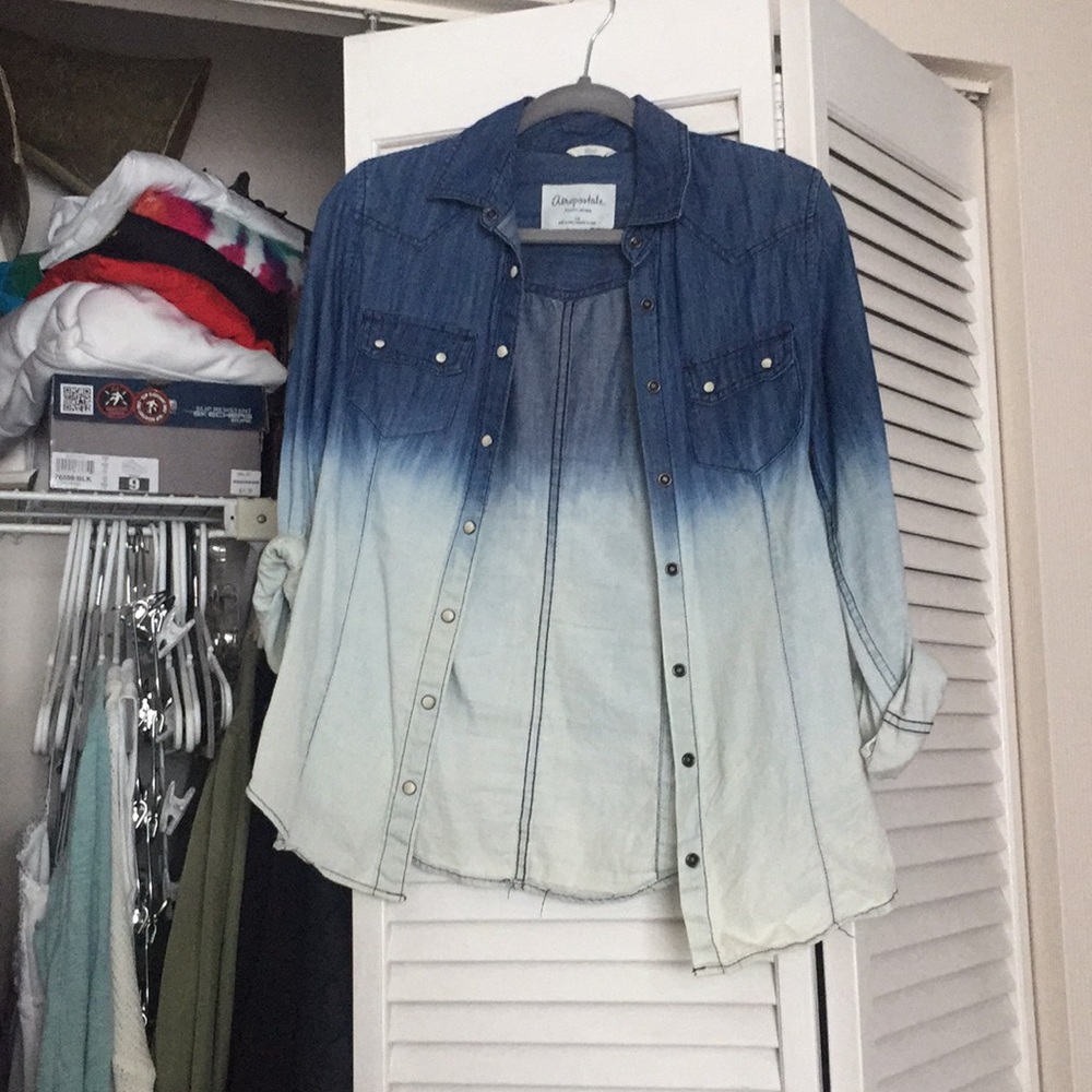 Dip dye denim shirt